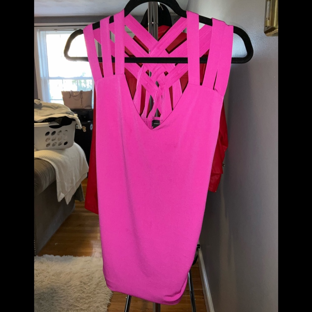 Hot pink workout tank